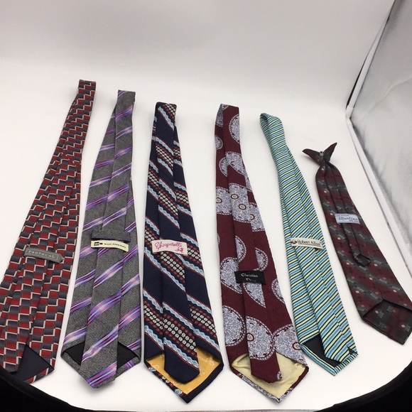 Lot of 6 Men’s Neck Ties Vintage Christian Dior - Picture 8 of 16